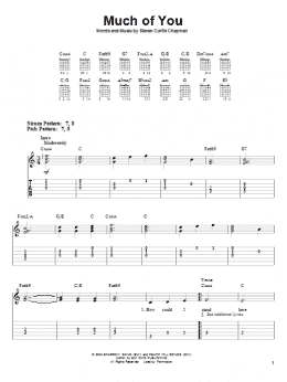 page one of Much Of You (Easy Guitar Tab)