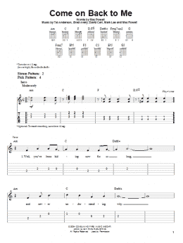 page one of Come On Back To Me (Easy Guitar Tab)