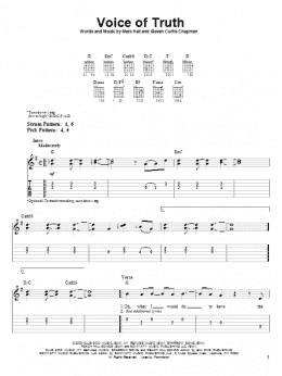 page one of Voice Of Truth (Easy Guitar Tab)