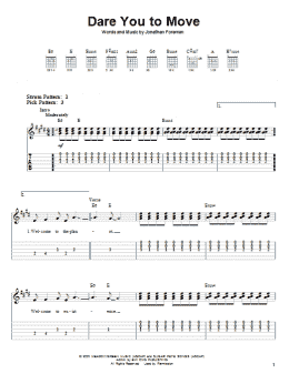 page one of Dare You To Move (Easy Guitar Tab)