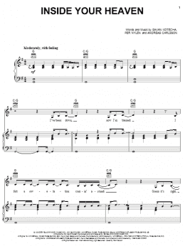page one of Inside Your Heaven (Piano, Vocal & Guitar Chords (Right-Hand Melody))