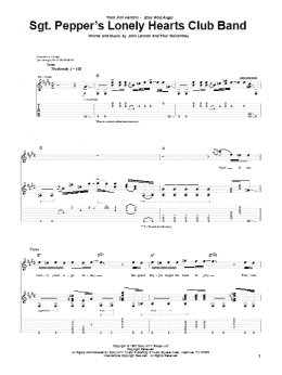page one of Sgt. Pepper's Lonely Hearts Club Band (Guitar Tab)