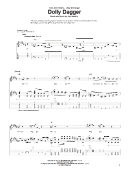 page one of Dolly Dagger (Guitar Tab)
