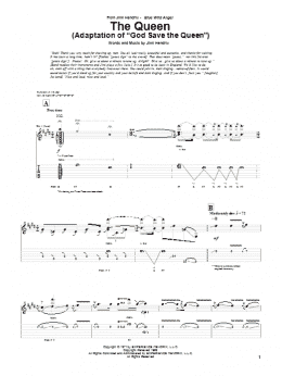 page one of The Queen (Adaptation of "God Save The Queen") (Guitar Tab)