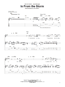 page one of In From The Storm (Guitar Tab)