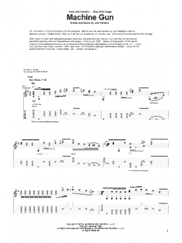 page one of Machine Gun (Guitar Tab)