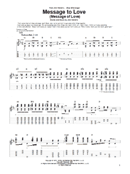 page one of Message To Love (Message Of Love) (Guitar Tab)