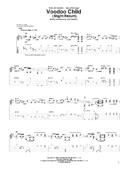 page one of Voodoo Child (Slight Return) (Guitar Tab)
