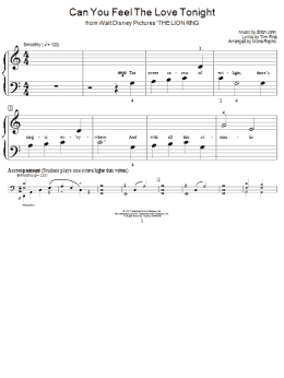 page one of Can You Feel The Love Tonight (from The Lion King) (Educational Piano)