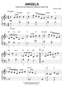 page one of Angela (theme from Taxi) (Big Note Piano)