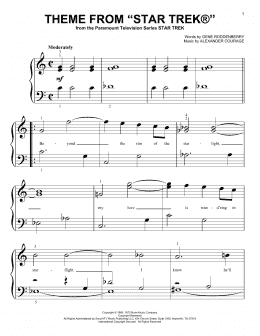 page one of Theme from Star Trek(R) (Big Note Piano)