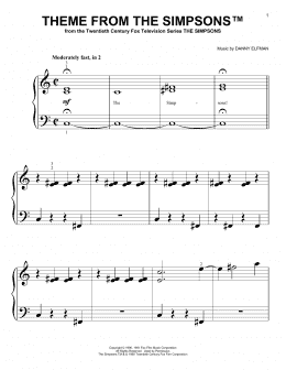 page one of Theme From The Simpsons (Big Note Piano)