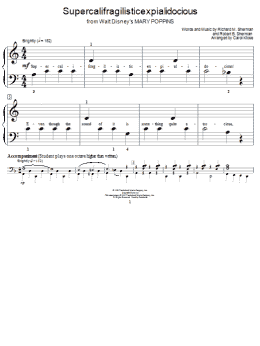 page one of Supercalifragilisticexpialidocious (from Mary Poppins) (Educational Piano)
