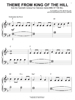 page one of Theme From King Of The Hill (Big Note Piano)