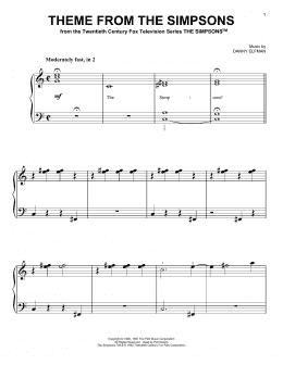 page one of Theme From The Simpsons (Easy Piano)