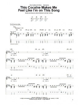 page one of This Cocaine Makes Me Feel Like I'm On This Song (Guitar Tab)