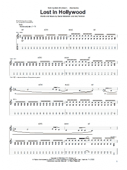 page one of Lost In Hollywood (Guitar Tab)