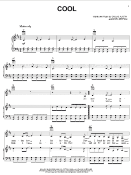 page one of Cool (Piano, Vocal & Guitar Chords (Right-Hand Melody))