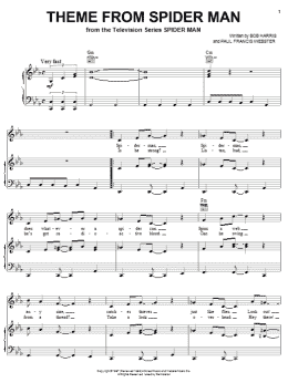 page one of Theme From Spider-Man (Piano, Vocal & Guitar Chords (Right-Hand Melody))