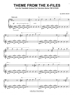 page one of Theme From The X-Files (Piano Solo)