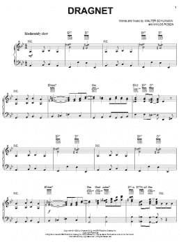 page one of Dragnet (Piano Solo)