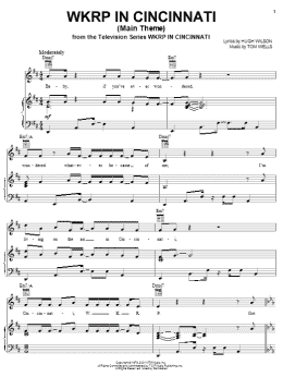 page one of WKRP In Cincinnati (Piano, Vocal & Guitar Chords (Right-Hand Melody))