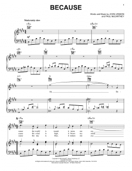 page one of Because (Piano, Vocal & Guitar Chords (Right-Hand Melody))