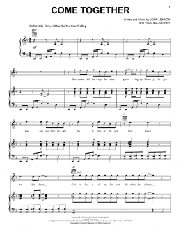 page one of Come Together (Piano, Vocal & Guitar Chords (Right-Hand Melody))