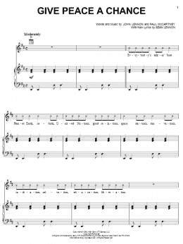 page one of Give Peace A Chance (Piano, Vocal & Guitar Chords (Right-Hand Melody))