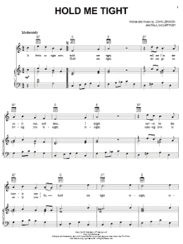page one of Hold Me Tight (Piano, Vocal & Guitar Chords (Right-Hand Melody))