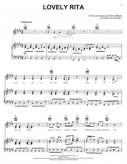 page one of Lovely Rita (Piano, Vocal & Guitar Chords (Right-Hand Melody))