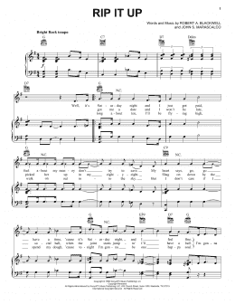 page one of Rip It Up (Piano, Vocal & Guitar Chords (Right-Hand Melody))