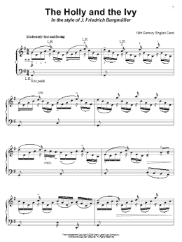 page one of The Holly And The Ivy (in the style of Burgmuller) (Piano Solo)