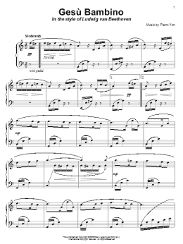 page one of Gesù Bambino (The Infant Jesus) (in the style of Beethoven) (Piano Solo)