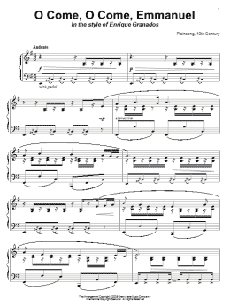 page one of O Come, O Come Emmanuel (in the style of Enrique Granados) (Piano Solo)