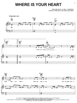 page one of Where Is Your Heart (Piano, Vocal & Guitar Chords (Right-Hand Melody))