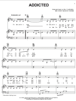 page one of Addicted (Piano, Vocal & Guitar Chords (Right-Hand Melody))