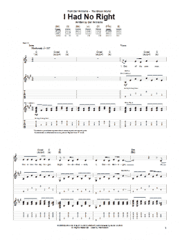 page one of I Had No Right (Guitar Tab)
