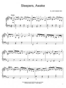 page one of Sleepers, Awake (Wachet Auf) (Easy Piano)
