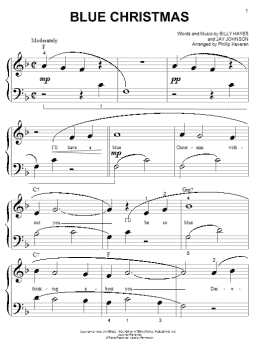 page one of Blue Christmas (arr. Phillip Keveren) (Big Note Piano)