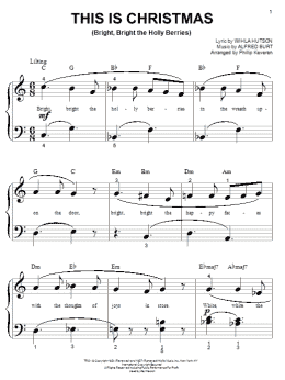 page one of This Is Christmas (Bright, Bright The Holly Berries) (arr. Phillip Keveren) (Big Note Piano)