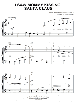 page one of I Saw Mommy Kissing Santa Claus (arr. Phillip Keveren) (Big Note Piano)