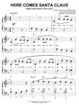 page one of Here Comes Santa Claus (Right Down Santa Claus Lane) (arr. Phillip Keveren) (Big Note Piano)