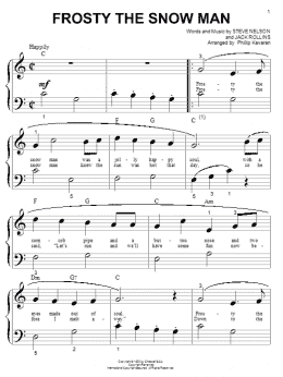 page one of Frosty The Snow Man (arr. Phillip Keveren) (Big Note Piano)