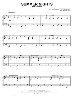 page one of Summer Nights (Piano Solo)