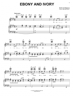 page one of Ebony And Ivory (Piano, Vocal & Guitar Chords (Right-Hand Melody))