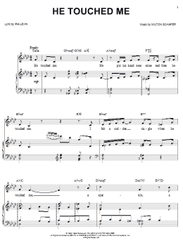 page one of He Touched Me (Piano, Vocal & Guitar Chords (Right-Hand Melody))