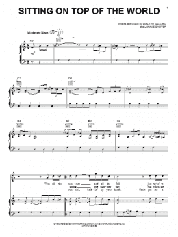 page one of Sitting On Top Of The World (Piano, Vocal & Guitar Chords (Right-Hand Melody))