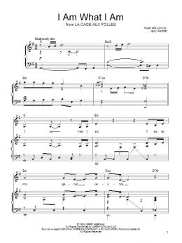 page one of I Am What I Am (from La Cage Aux Folles) (Piano, Vocal & Guitar Chords (Right-Hand Melody))