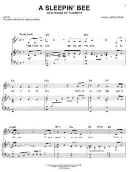 page one of A Sleepin' Bee (Piano, Vocal & Guitar Chords (Right-Hand Melody))